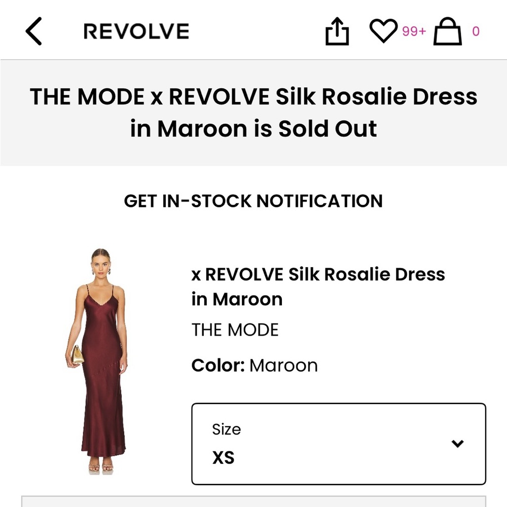 Silk Rosalie Dress in Maroon